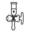 1055 Adapter Socket, Straight Connection with Stopcock