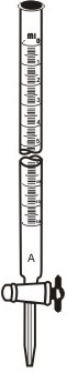 1372 Burette, with Straight Bore PTFE Plug Stopcock AMBER