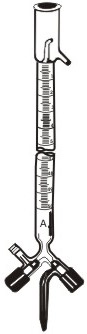 1420 Burette, Overflow Cup, Double Bore Teflon Key (Rota flow) Class ‘A’