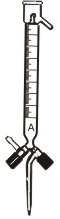 1421 Burette, Overflow Cup, Double Bore Teflon Key (Rota flow) AMBER