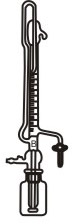 1425 Burette, Automatic Zero Mounted on reservoir with Glass Stopcock AMBER