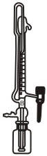 1436 Burette, Automatic zero mounted on Reservoir with Rota flow, Stopcock, AMBER